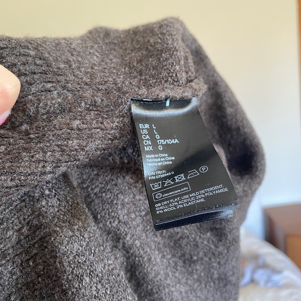 H&M Dark Brown Charcoal Turtleneck Sweater - Picture 7 of 7